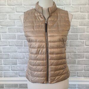 MNG Packable Puffer Vest NWOT Warm Cozy Tan XS Women